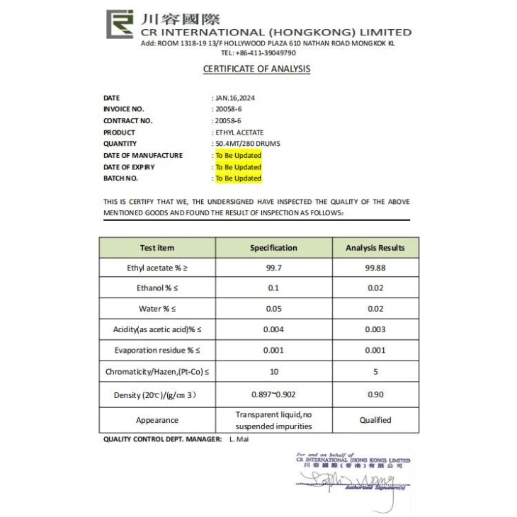 Ethyl Acetate Price in China