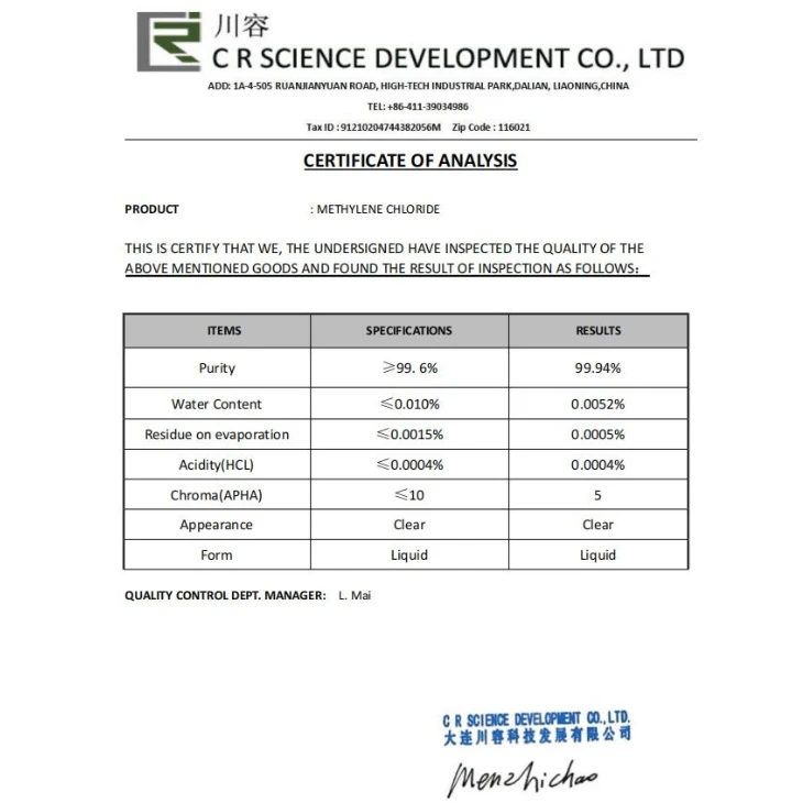 Methylene Chloride Liquid